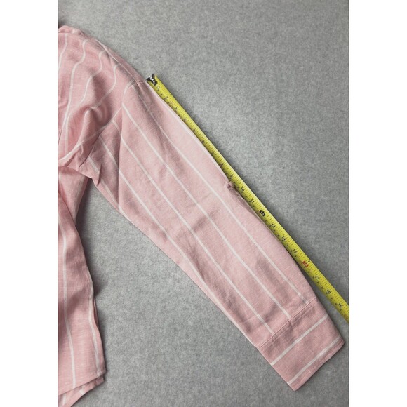 G by Giuliana Shirt Womens Small Pink Striped Button Front Casual Soft Everyday - Picture 11 of 16